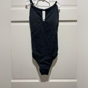 Black Time & Tru One-Piece Swimsuit with Key-Hole Size Small